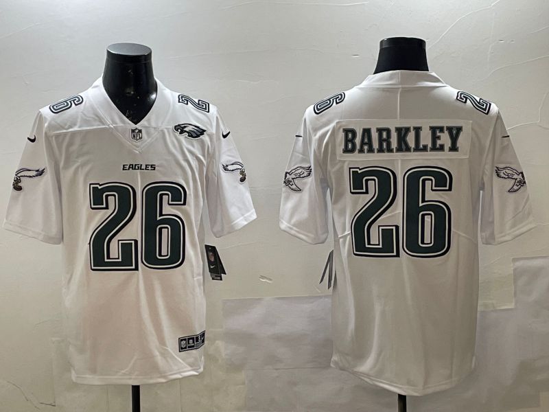 Men Philadelphia Eagles #26 Barkley White Fashion 2025 Nike Limited NFL Jersey style 3